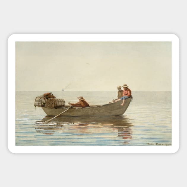 Three Boys in a Dory with Lobster Pots by Winslow Homer Magnet by Classic Art Stall